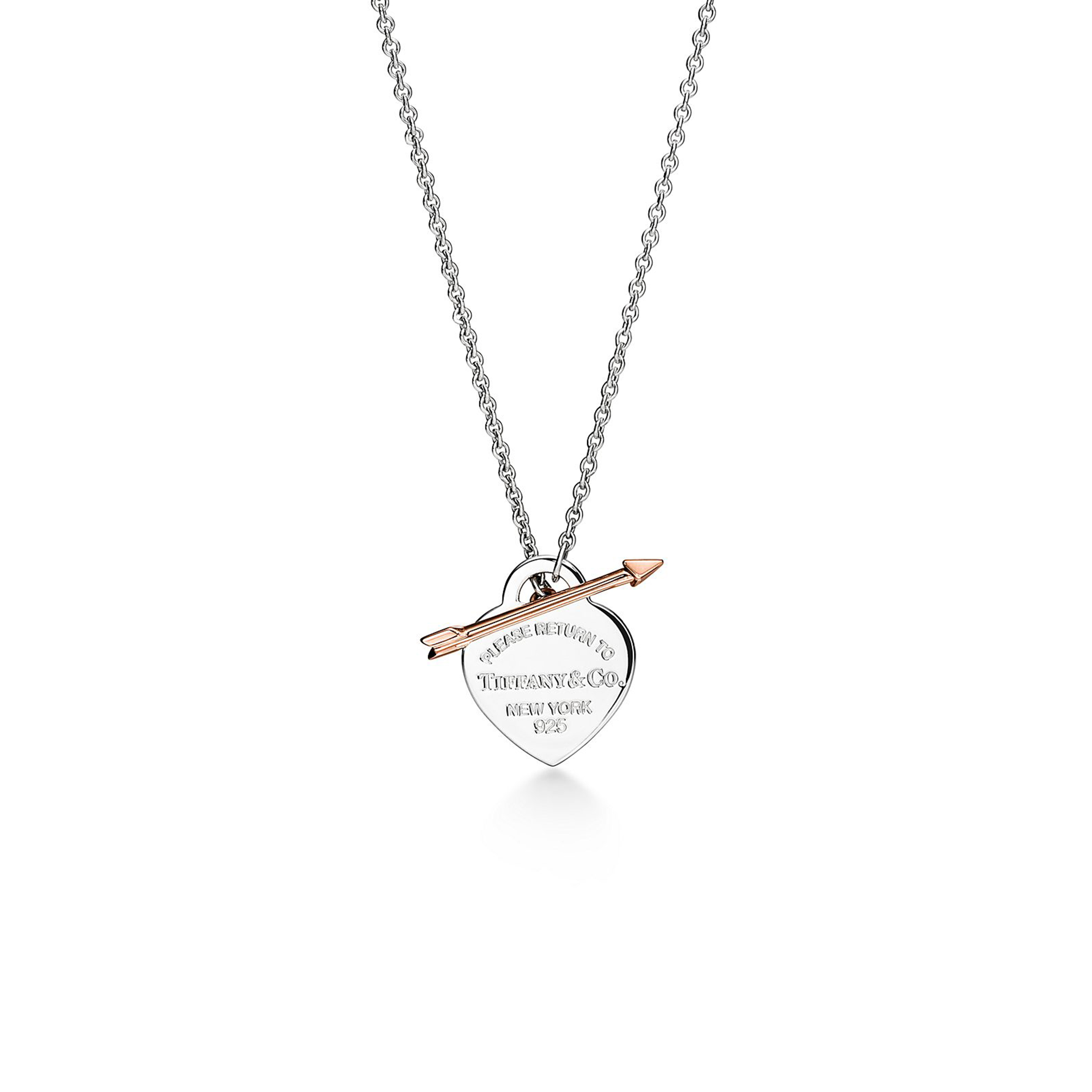 TIFFANY LOVESTRUCK HEART TAG PENDANT IN SILVER AND ROSE GOLD, MEDIUM 70878224 TIFFANY LOVESTRUCK HEART TAG PENDANT IN SILVER AND ROSE GOLD, MEDIUM 70878224